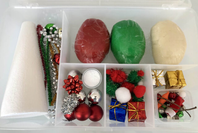 White Playdough, Homemade Playdough, Playdough, Christmas Playdough,  Christmas Sensory Bin, Christmas Sensory Kit, Winter Sensory Kit